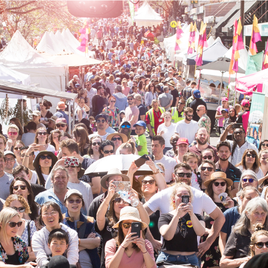 Crowd of people at a street festival